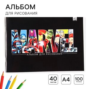 Альбом для рисования А4, 40 листа 100 г/м²на скрепке, Мстители