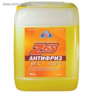 Антифриз AGA желтый -65С/132С готовый 10 кг