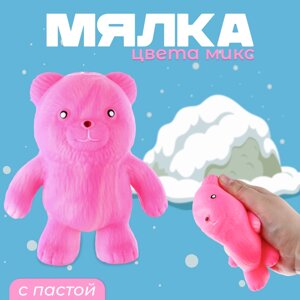 Антистресс игрушка «Мишка», мялка с пастой, цвета МИКС