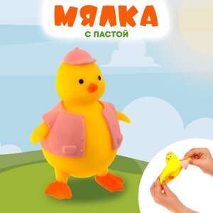 Антистресс игрушка «Уточка», мялка с пастой, цвета МИКС