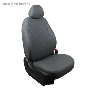 Авточехлы из экокожи ромб для Nissan Almera IV, цельная, 2013-н. в., набор