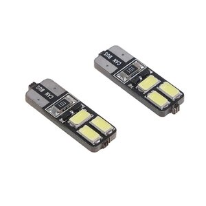 Автолампа светодиодная TORSO T10 W5W, 12 В, 6 SMD-5630, 3 Вт, с обманкой, набор 2 шт