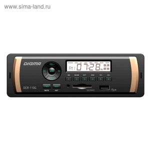 Автомагнитола digma DCR-110G, 1DIN, 4 x 45 вт, AUX, SD/MMC, USB