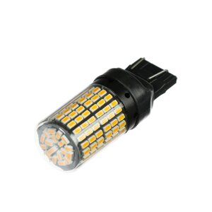 Автомобильная лампа TORSO, W21W 1156, 144 SMD, 12 В, CanBus, свет оранжевый