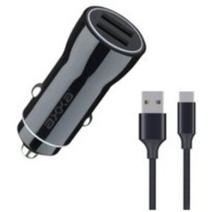 Автомобильное зарядное устройство Axxa (2232) 2 USB 2.4 A, кабель micro USB, чёрный