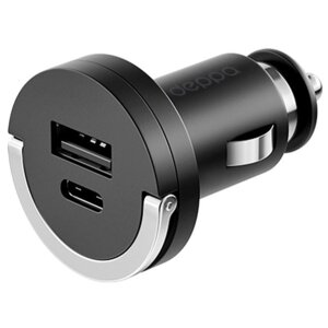 Автомобильное зарядное устройство Deppa (11211) USB-C+USB A, QC 3.0, Power Delivery, чёрный 102884