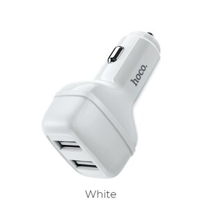 Автомобильное зарядное устройство Hoco Z36, 2 USB, 2.4 А, белое