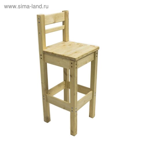 Барный стул с высокой спинкой, 4004001150 мм, массив сосны, без покрытия