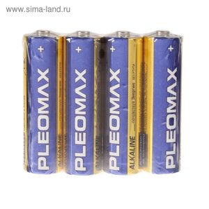 Батарейка алкалиновая Pleomax, AA, LR6-4S, 1.5В, спайка, 4 шт.