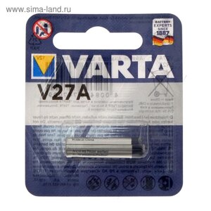 Батарейка алкалиновая Varta Professional, А27 (27A, MN27, V27A)-1BL, 12В, блистер, 1 шт.