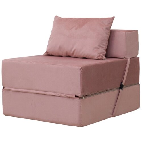 Бескаркасное кресло-кровать «Эссен», ткань велюр, цвет пыльная роза