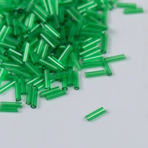 Бисер "Zlatka" стеклярус 10 г, размер 3", 6 мм,0007 зеленый 93"7853"9