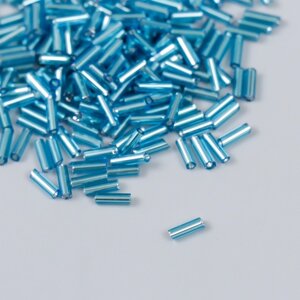 Бисер "Zlatka" стеклярус 10 г, размер 3", 6 мм,0023" голубой 93"78545