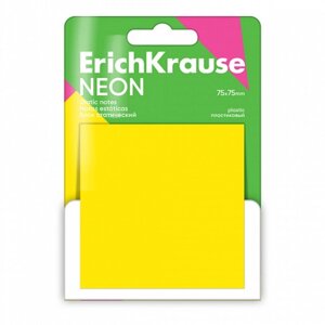 Блок статический (магнитный) 75х75, ErichKrause "Neon", 50 листов желтый