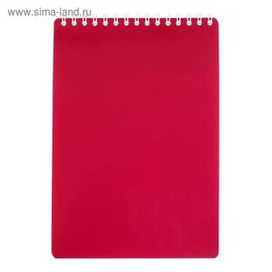 Блокнот А5, 50 листов в клетку на гребне "Тёмно-красный", обложка мелованный картон