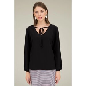 Блуза женская, размер 48, цвет черный 60606