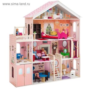 Большой дом для кукол «Мечта»28 предметов мебели, лифт, лестница, гараж, балкон, качели)