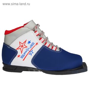 Ботинки лыжные Spine Kids 299/1, NN75, искусственная кожа, искусственная кожа, цвет белый/синий, лого красный, размер 30