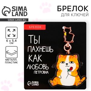 Брелок для ключей акриловый "Котик", 6 х 5,4 см