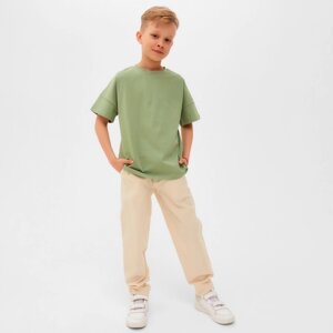Брюки для мальчика MINAKU: Cotton collection, цвет молочный, рост 98 см
