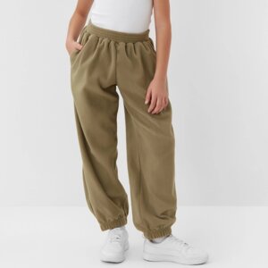 Брюки флисовые для девочки MINAKU: Fleece Soft, светло-зелёные, рост 152 см