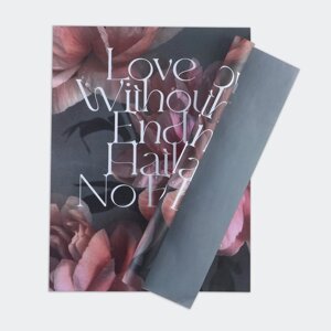 Бумага упаковочная для цветов двухсторонняя Love, 38 х 50 см