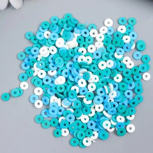 Бусины для творчества PVC "Колечки голубые" набор 330 шт 0,1х0,6х0,6 см