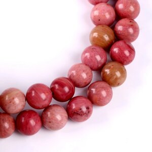 Бусины из натурального камня «Розовый кварц» набор 36 шт., размер 1 шт. 10 мм