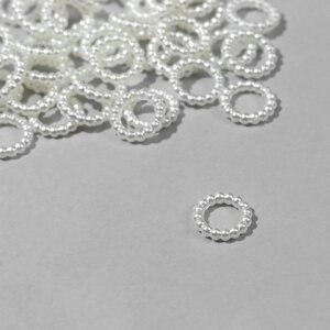 Бусины пластиковые «Жемчуг» кольцо 110,2 см, набор 10 г), цвет белый