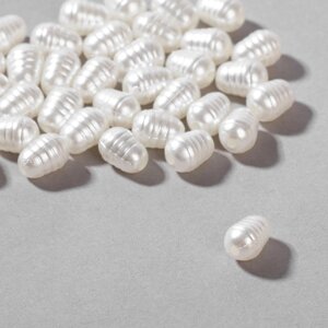 Бусины пластиковые «Жемчуг», набор 100 шт., 0,50,70,5 см, цвет белый