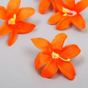 Бутон на ножке для декорирования "Лилия садовая" оранжевая 6,5х6,5 см
