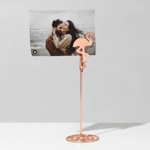 Ценникодержатель с зажимом «Фламинго», 5,55,515 см, цвет розовое золото