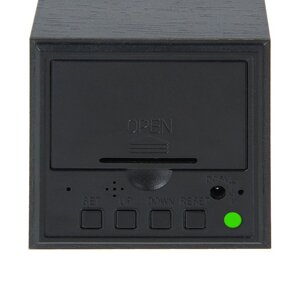 Часы-будильник LB-12 "Деревянный кубик", USB в комплекте, т/коричневый