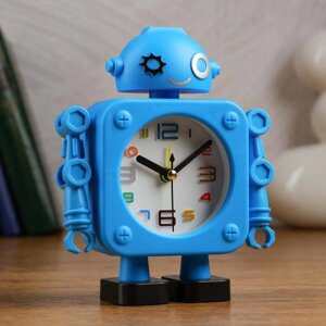 Часы - будильник настольные "Робот" с органайзером, дискретный ход, d-6.5 см, 12 х 15 см, АА