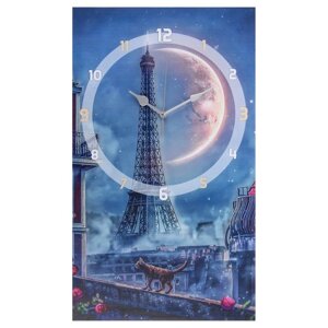 Часы-картина настенные, интерьерные "Париж", бесшумные, 35 х 60 см