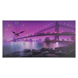 Часы-картина настенные, интерьерные "Светящийся мост", бесшумные, 40 х 76 см