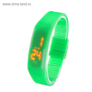 Часы наручные электронные "Скайер", застежка на магните, l-25 см, светло-зеленые