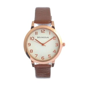 Часы наручные женские "Бернини", d-3.6 см, коричневые