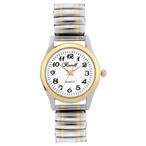 Часы наручные женские, d-2.8 см, ремешок металл, серебро с золотом