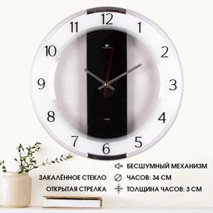 Часы настенные, интерьерные "Полоса", бесшумные, d-34 см