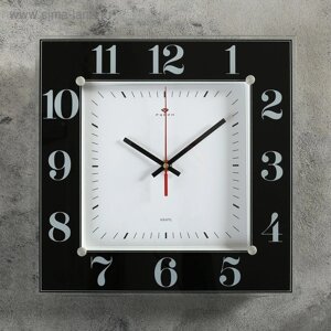 Часы настенные, интерьерные "Рубин", бесшумные, 31 х 31 см, черные