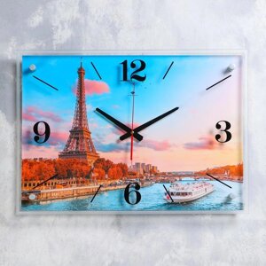 Часы настенные, интерьерные "Увидеть Париж" 40х56 см, бесшумные