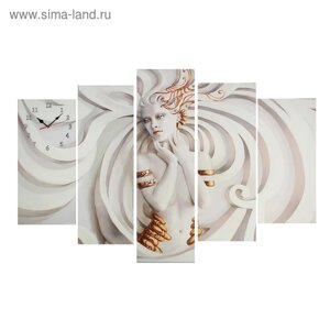 Часы настенные, модульные, серия: Интерьер "Скульптура девушки", 80х140 см