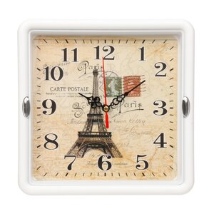 Часы настенные "Париж", 22 х 22 см, плавный ход