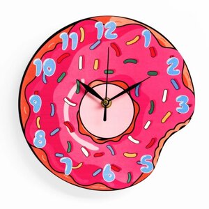 Часы настенные "Пончик", дискретный ход, d-23.5 см