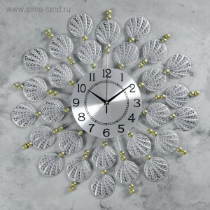 Часы настенные, серия: Ажур, "Ракушки", d-59 см, циферблат 22 см
