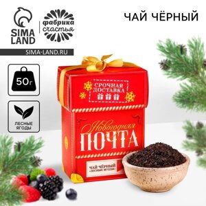 Чай чёрный «Новогодняя почта», вкус: лесные ягоды, 50 г.