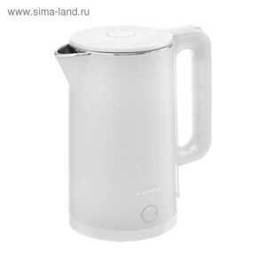 Чайник электрический "Добрыня" DO-1245W, пластик, колба металл, 1.8 л, 1800-2200 Вт, белый