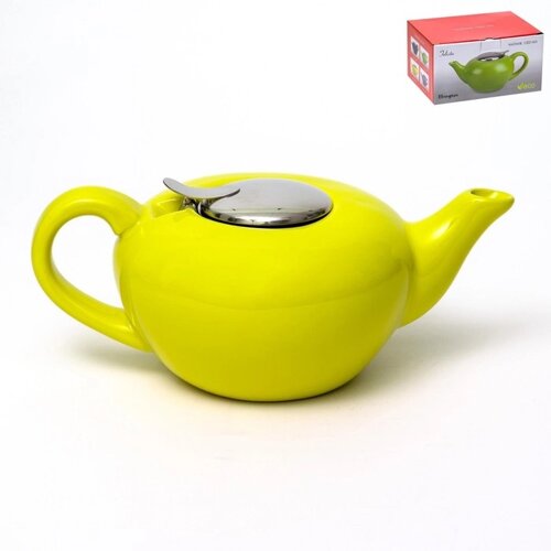 Чайник с фильтром Elrington «Феличита, глазурь», 1 л, цвет лимонный