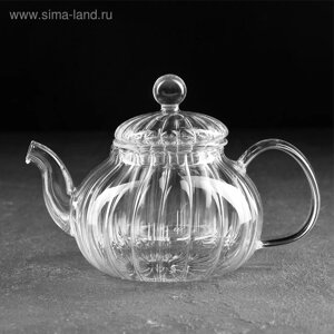 Чайник заварочный со стеклянным ситом и крышкой Доляна «Диана», 600 мл
